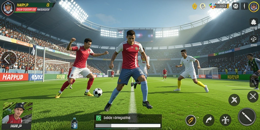 Tampilan gameplay mendebarkan di HARAPJP, olahraga seru dan kompetisi yang menantang.