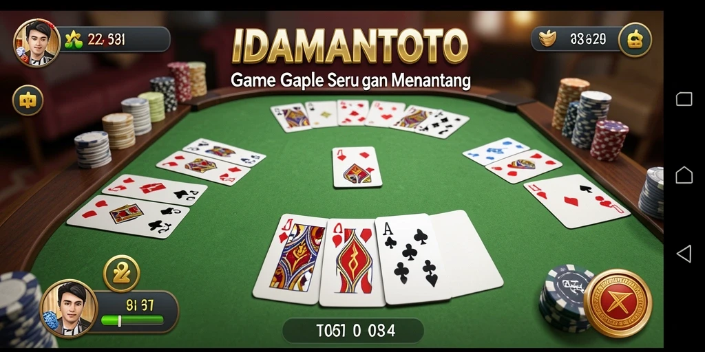 Tampilan gameplay seru dari IDAMANTOTO saat bermain Gaple.