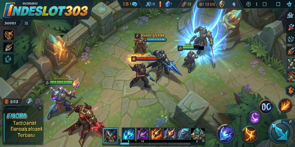 Screenshot gameplay INDESLOT303 dengan aksi seru dalam MOBA.