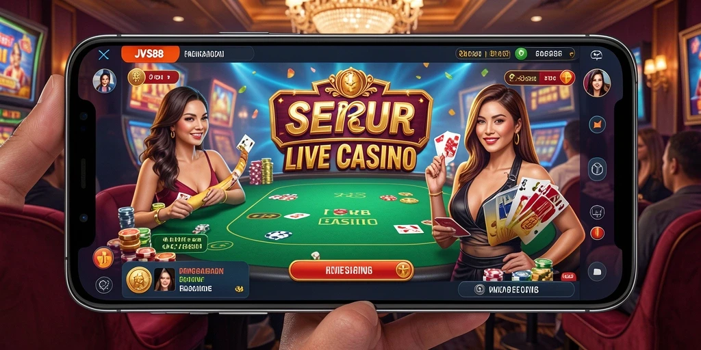 Tampilan gameplay Live Casino JVS88 yang seru dan interaktif.