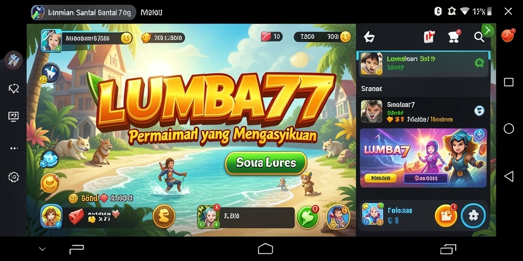 Tampilan gameplay LUMBA77 yang menarik dan berwarna-warni.
