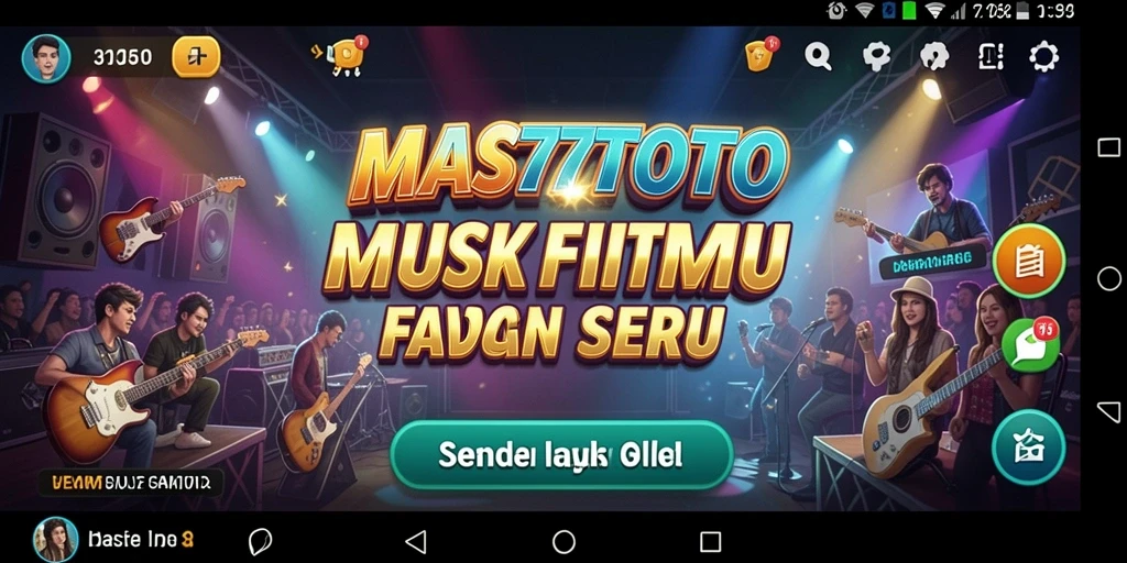 Screenshot gameplay musik di MAS77TOTO yang menunjukkan interaksi pengguna.