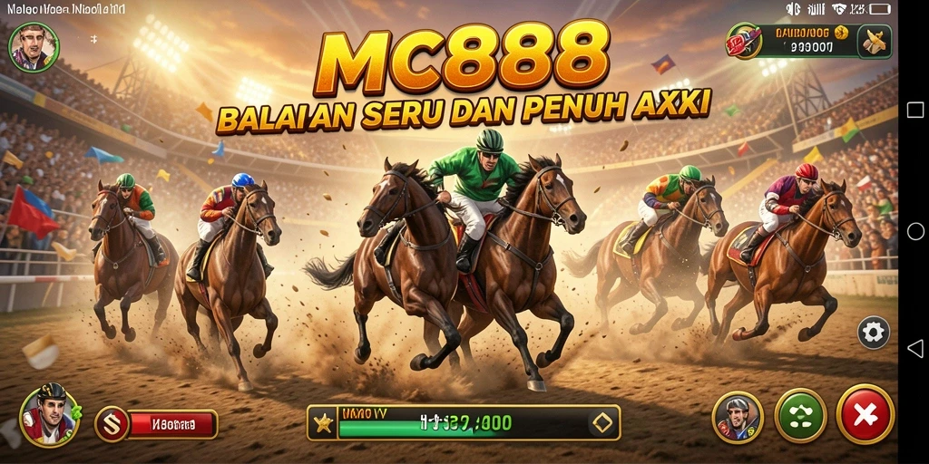 Tampilan gameplay MC888 yang mendebarkan saat balapan.