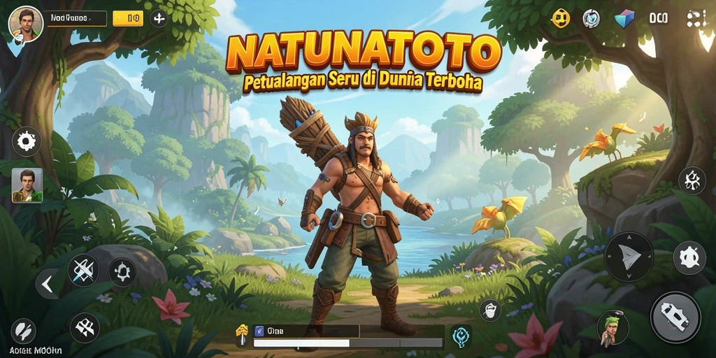 Screenshot menampilkan gameplay seru dari NATUNATOTO di dunia terbuka.