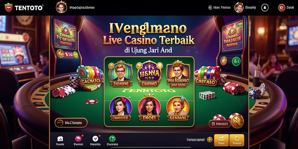 Screenshot utama TENTOTO menampilkan gameplay Live Casino yang mendebarkan.